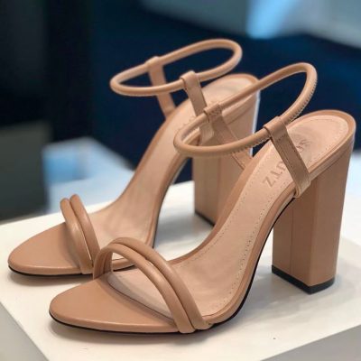 Sandália Bella Nude – Salto Bloco